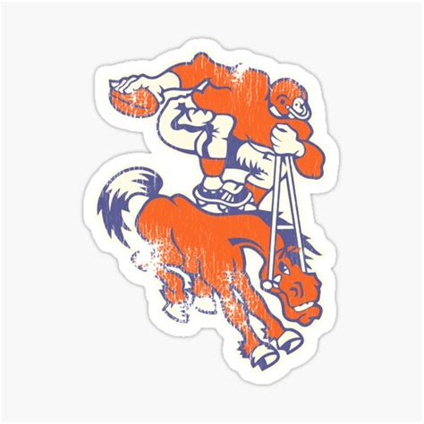 Vintage Denver Broncos Mascot Sticker By Keplicon1789 Redbubble