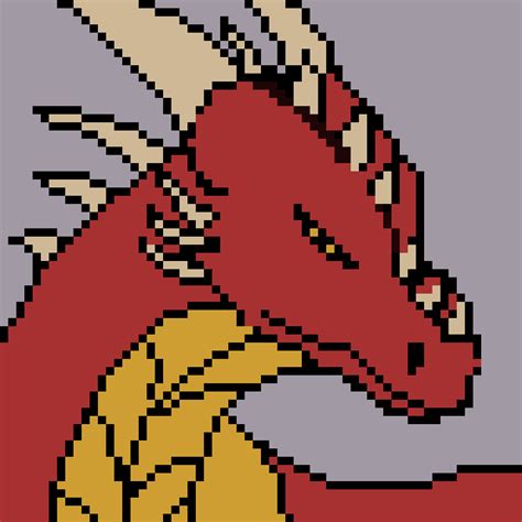 Burak Unutmaz Red Fire Dragon Pixel Art Original