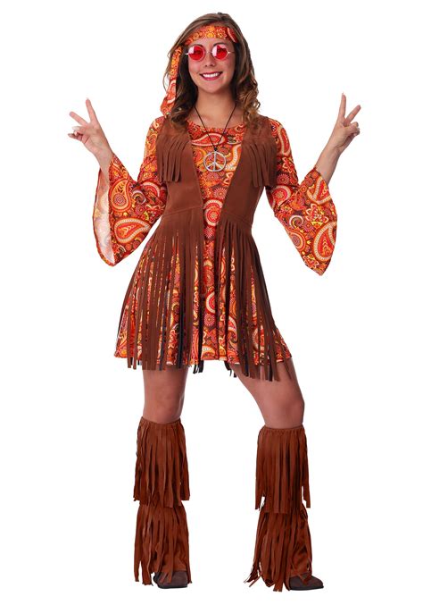 Spooktacular Creations Peace Love 60s 70s Happy Hippie Costume For Women With Hippie Accessories
