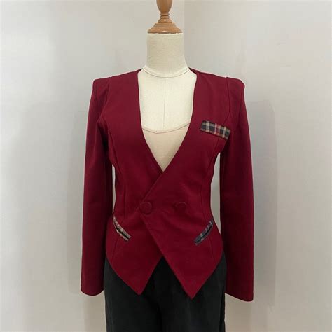 Maroon Blazer 01 Womens Fashion Coats Jackets And Outerwear On