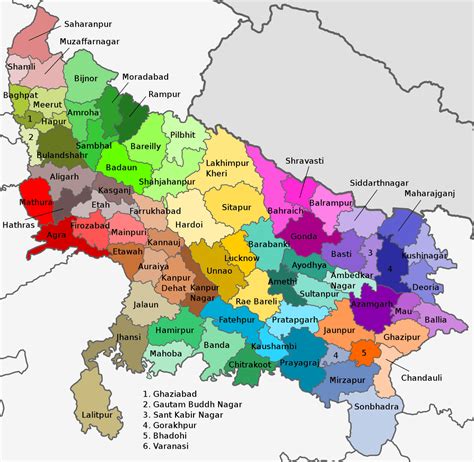 List Of Districts Of Uttar Pradesh Wikiwand