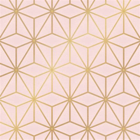 I Love Wallpaper Astral Metallic Geometric Wallpaper Blush