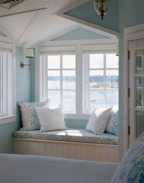 Cape Cod Coastal Blue Reading Nook Of Master Bedroom Via Ourboathouse