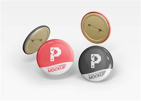 Free Pin Button Badge Mockup Round Pin Button Pixpine