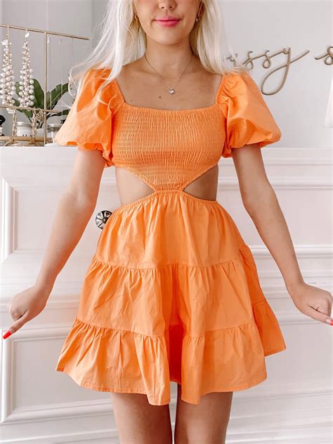 Our Clementine Cutie Dress Is An Orange Beauty Featuring Smocked Bust