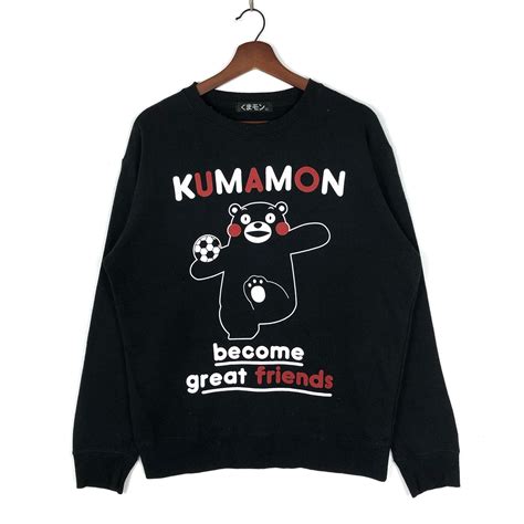 Lovely Animated Kumamon Sweatshirt Japanese Mascots Character Etsy