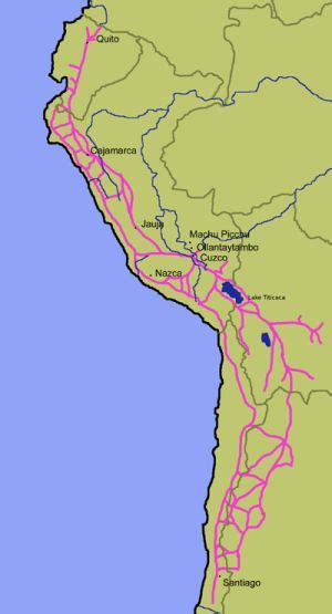 Major Highways Of The Inca Empire Map Cartografia Mapa Astecas