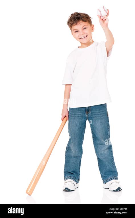 Boy With Baseball Bat Stock Photo Alamy