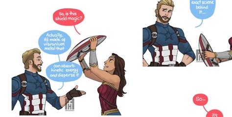 Captain America Wonder Woman Discuss Captain America S Shield Comic