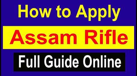 How To Apply Assam Rifle Recruitment Open Rally Online Registration