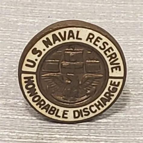 Wwii Us Naval Reserve Honorable Discharge Lapel Button Pin Navy Ww2 10