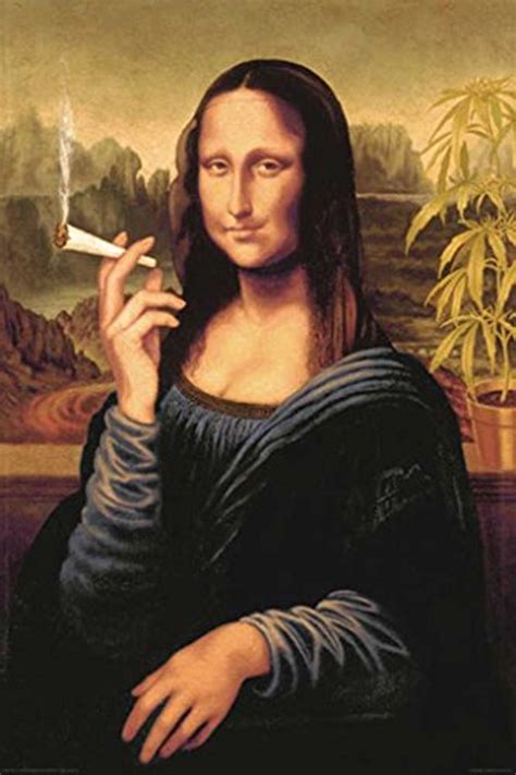 Mona Lisa Smoking Poster Poster Print 24x36 The Blacklight Zone
