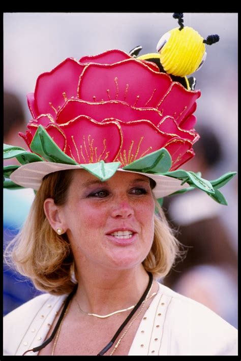 A Bumblebee Peeked Out From This Flower Hat Worn In 1993 Why Do Women Wear Hats At Kentucky