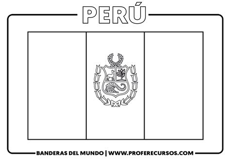 Bandera De Peru Para Colorear