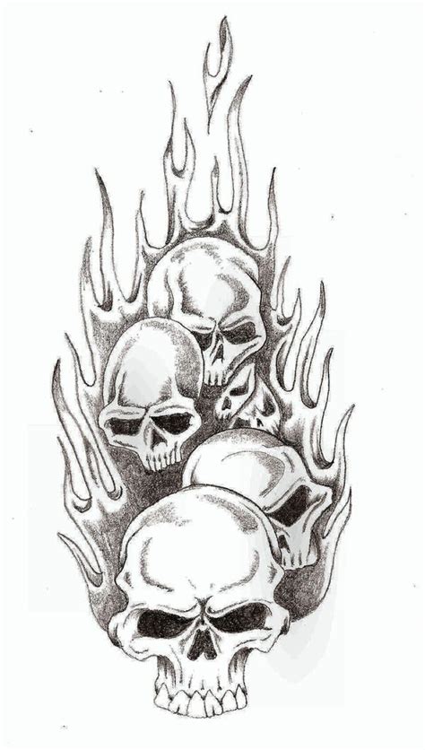 Skull Flames By Thelob Evil Skull Tattoo Skull Tattoo Design Tattoo