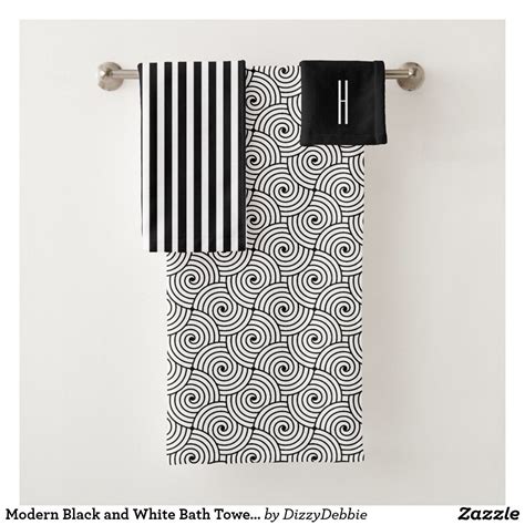 Modern Black And White Bath Towel Set White Bath Towels