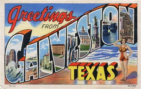 Greetings From Galveston Texas Large Letter Postcard Flickr