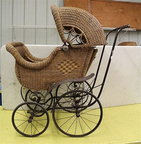 Antique F A Whitney Wicker Baby Buggystroller