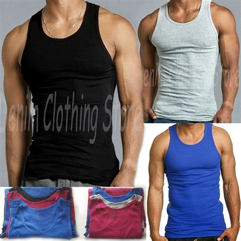 pro zone 6 pack lot men s tank top 100 pure cotton a shirt wife beater ribbed ebay