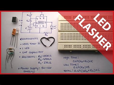 Flashingblinking Led Circuit Using 555 Timer