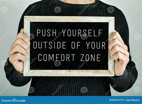 Push Yourself Outside Of Your Comfort Zone Stock Image Image Of