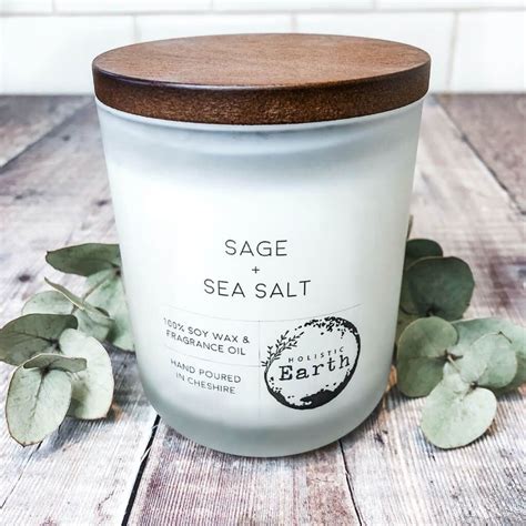 Sage And Sea Salt Medium Candle By Holistic Earth Cloudsonline