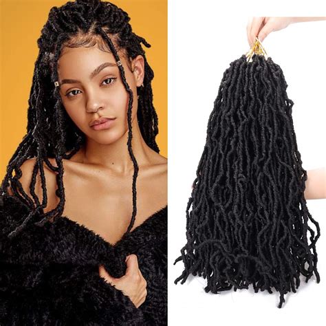18 inch wavy faux locs crochet hair 7 packs curly goddess locs crochet braids pre looped faux