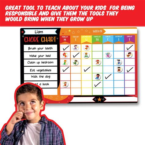 Buy Chores Chart For Kids 30 Superhero Magnetic Chore Chart Dry