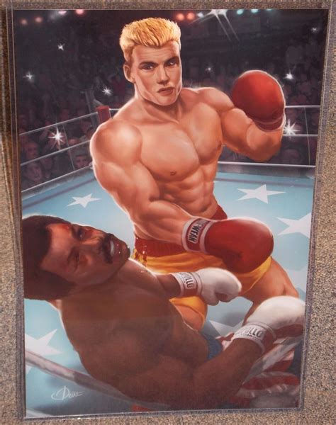 Rocky 4 Ivan Drago Vs Apollo Creed Glossy Art Print 11x17 In Hard