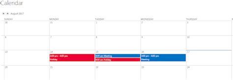 Custom calendar sharepoint 2013show all. SharePoint Calendar Colour Coded Entries (using Calendar ...
