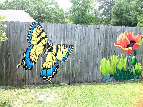 Garden Wall Mural Garden Wall Murals Ideas Fence Outdoor Mural Tulip