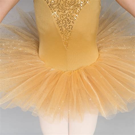 1st Position Sequin Glitter Childrens Gold Ballet Tutu The Dancers Shop