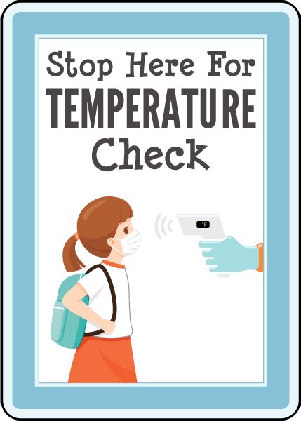 Stop Here For Temperature Check Sign Get 10 Off Now