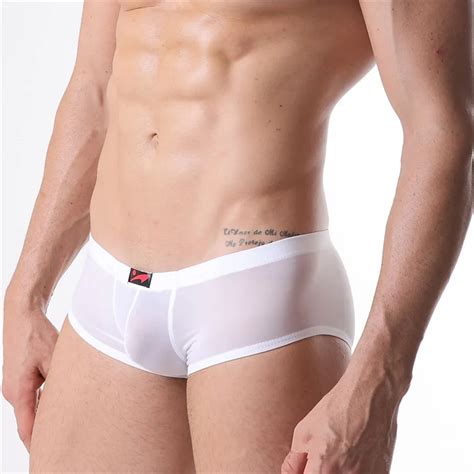 Summer Ice Silk Thin Boxers For Men Seamless Transparent Boxer Shorts Transparent Sheer Panties