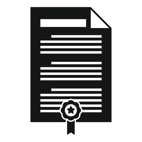 Attestation Document Icon Simple Style 14645094 Vector Art At Vecteezy