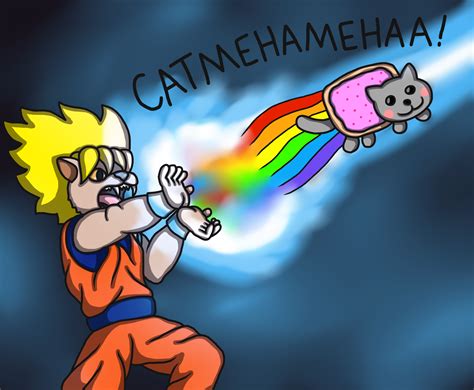 Cat Goku Nyan Kamehameha By Crazycat690 On Deviantart