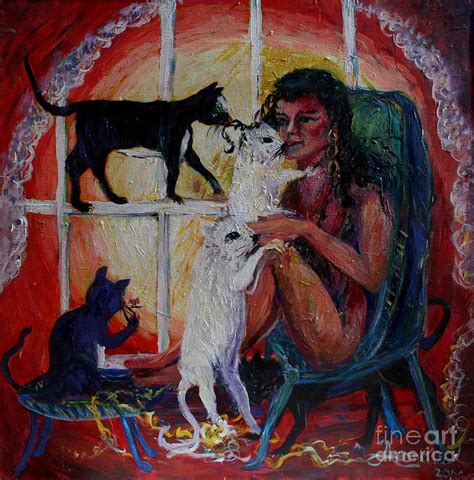 Nude With Cats Painting By Avonelle Kelsey Fine Art America