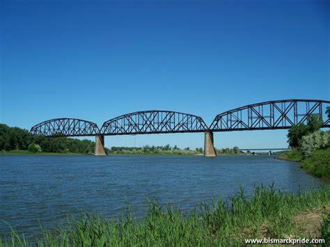 Historic Northern Pacific Railroad Bnsf Bridge Over Missouri River In