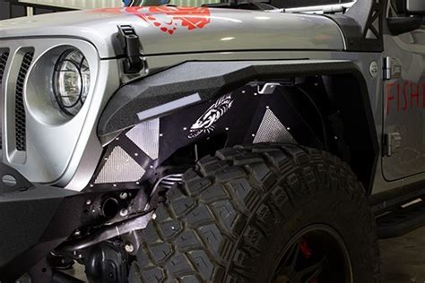 Fishbone Offroad Black Powder Coated Aluminum Front Inner Fenders Jeep