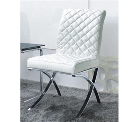 It has got an oak with khaki finish and cushioned seat. DreamFurniture.com - C1012 - Modern White Eco-Leather ...