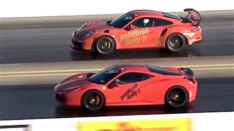 Check spelling or type a new query. Porsche GT3 RS vs Ferrari 458 Italia GoldRush Rally 1/4 Mile Drag Racing - YouTube