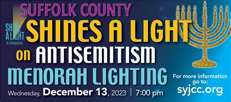 Dec 13 Suffolk County Shine A Light On Antisemitism Menorah Lighting