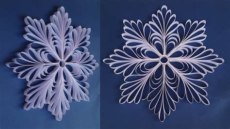 Diy 3d Quilling Paper Snowflakes Christmas Tree Ornaments Model To