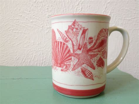 Vintage Mug Seashells Coffee Cup Teacup Beach By Lillysshoppe 1300