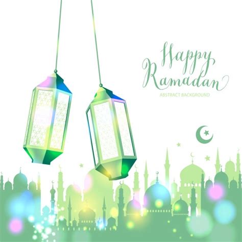 Free Vector | Green happy ramadan background