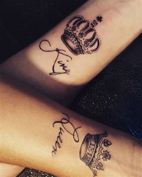King And Queen Tattoos His And Hers Couple Crown Tattoo Ideas