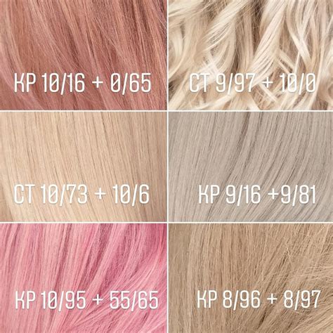 The Hair Color Chart For Different Types Of Blondes Pinks And Browns