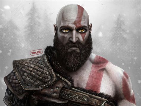 Kratos God Of War Fan Art Playstation Game By Dasha Lysenko 🇺🇦 On