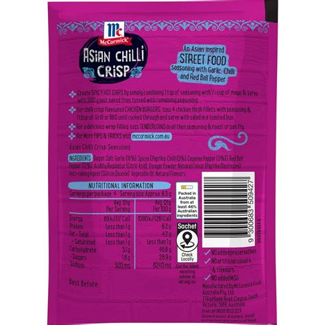 Mccormick Asian Chilli Crisp Street Food Seasoning 25g Woolworths