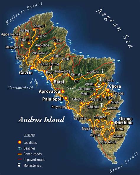 Andros Tourist Map Greece Map Tourist Map Andros Loca Vrogue Co